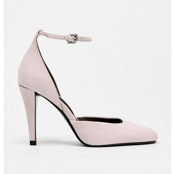 ZARA Almond-Shaped Toe Leather Heels NWT Pink Size 10 - Picture 8 of 15